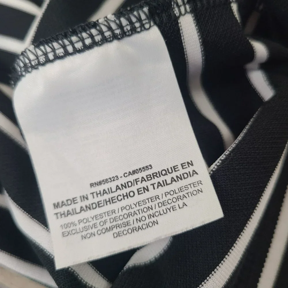 Nike Golf Standard Fit Mens Sz XL Dri-Fit Golf Polo Shirt Black White Stripes - Picture 6 of 8